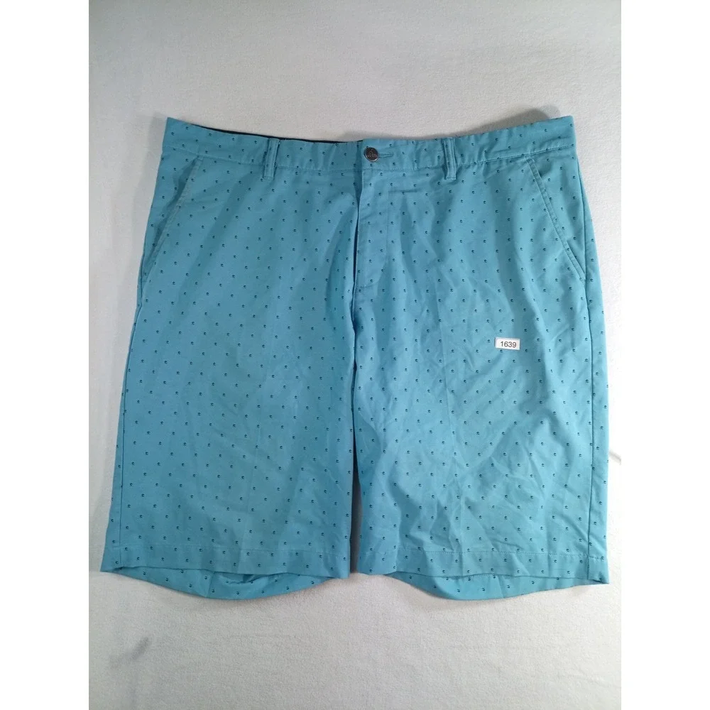 Adidas Golf Shorts Mens 38 Blue Performance Flat Front Stretch Casual